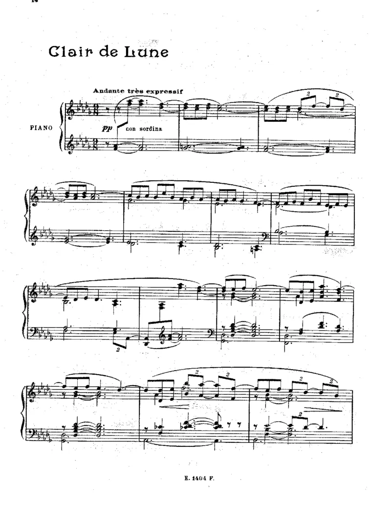 ClairDeLune_一万首著名钢琴曲谱哈农贝多芬合集视频教学电子版高清无水印可打印_1古典钢琴知名音乐家谱_德彪西钢琴谱全集