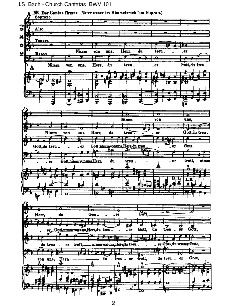 BWV101Nimmvonuns,Herr,dutreuerGott_一万首著名钢琴曲谱哈农贝多芬合集视频教学电子版高清无水印可打印_1古典钢琴知名音乐家谱_巴赫钢琴谱全集_J.S巴赫作品全集