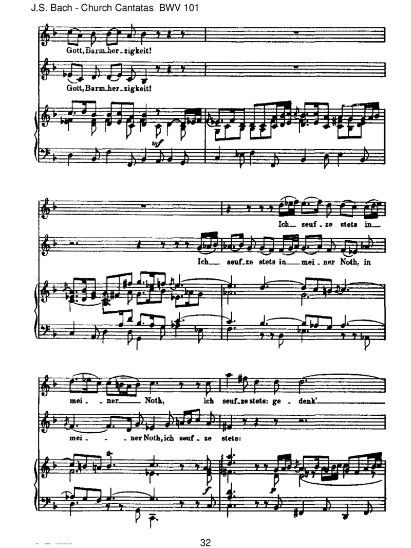BWV101Nimmvonuns,Herr,dutreuerGott_一万首著名钢琴曲谱哈农贝多芬合集视频教学电子版高清无水印可打印_1古典钢琴知名音乐家谱_巴赫钢琴谱全集_J.S巴赫作品全集