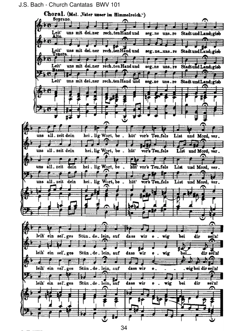 BWV101Nimmvonuns,Herr,dutreuerGott_一万首著名钢琴曲谱哈农贝多芬合集视频教学电子版高清无水印可打印_1古典钢琴知名音乐家谱_巴赫钢琴谱全集_J.S巴赫作品全集