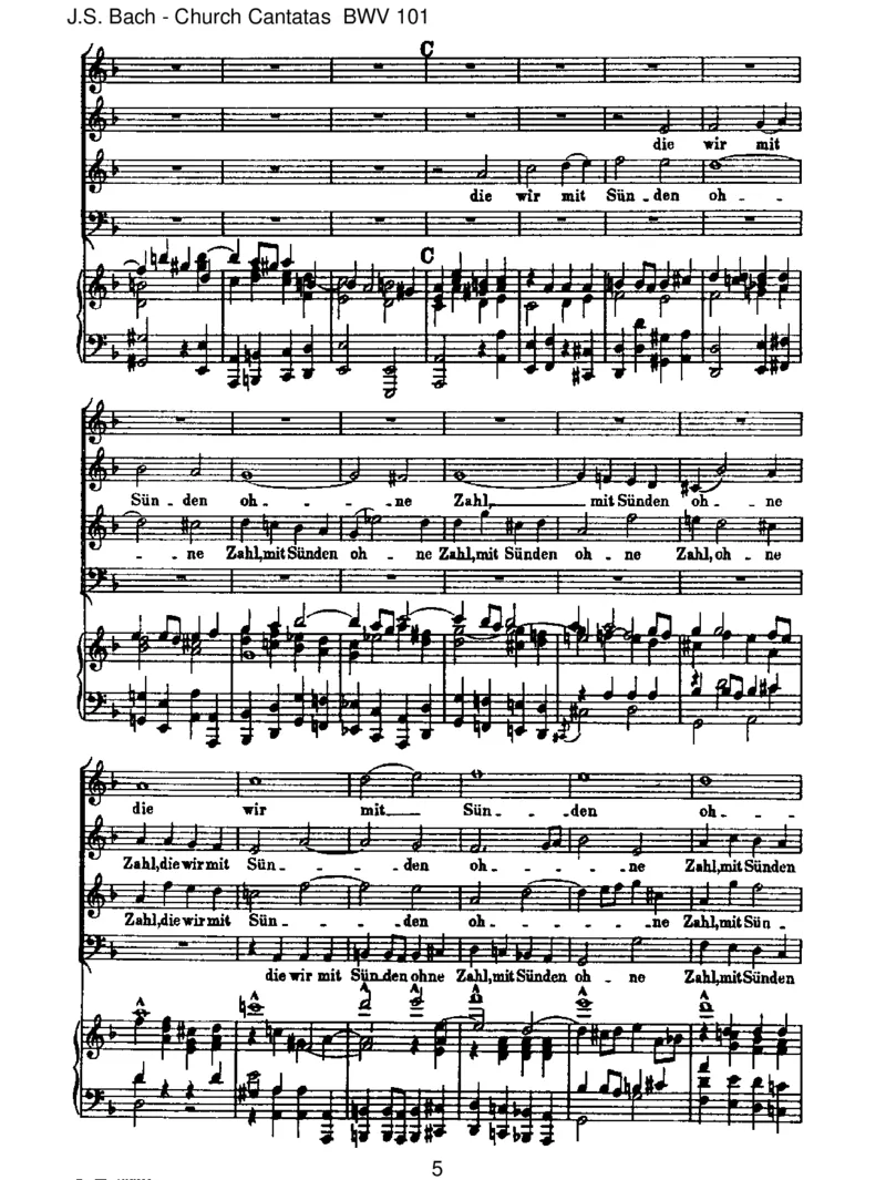 BWV101Nimmvonuns,Herr,dutreuerGott_一万首著名钢琴曲谱哈农贝多芬合集视频教学电子版高清无水印可打印_1古典钢琴知名音乐家谱_巴赫钢琴谱全集_J.S巴赫作品全集