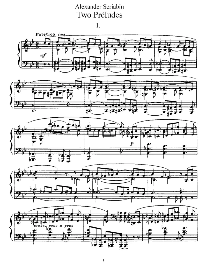 2Preludes,Op27_一万首著名钢琴曲谱哈农贝多芬合集视频教学电子版高清无水印可打印_1古典钢琴知名音乐家谱_斯克里亚宾钢琴谱全集_前奏曲