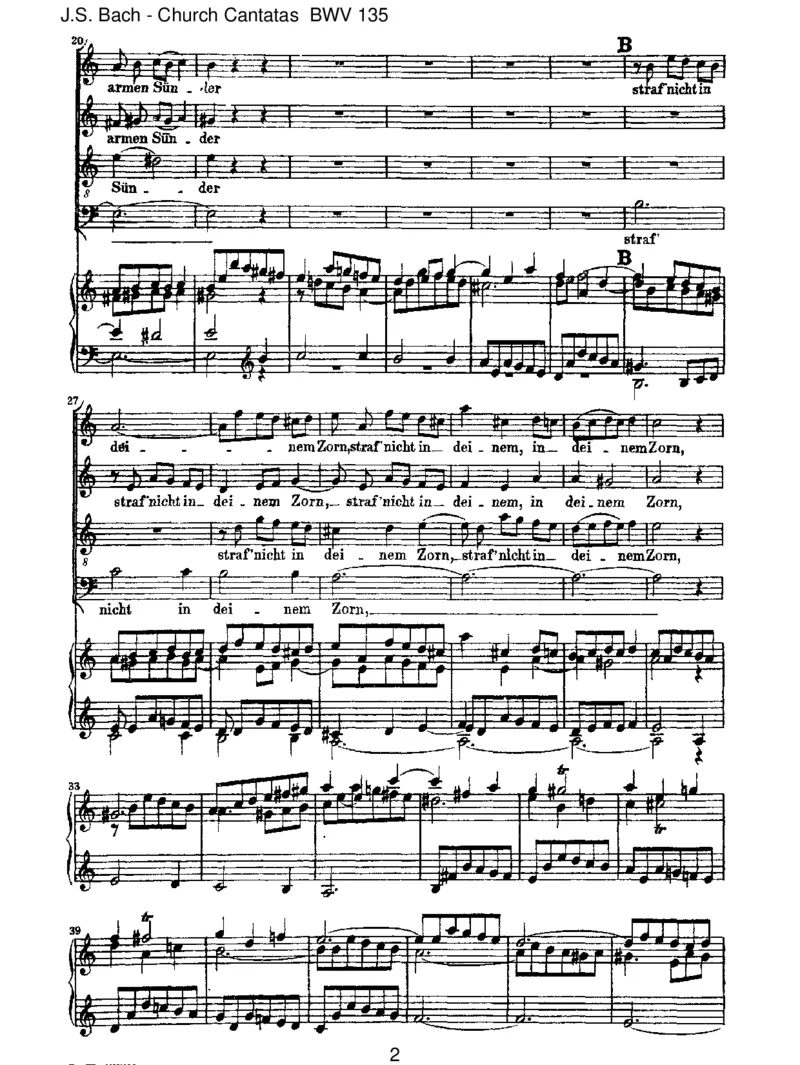 BWV135AchHerr,micharmenS&uuml;nderstrafnicht_一万首著名钢琴曲谱哈农贝多芬合集视频教学电子版高清无水印可打印_1古典钢琴知名音乐家谱_巴赫钢琴谱全集_J.S巴赫作品全集