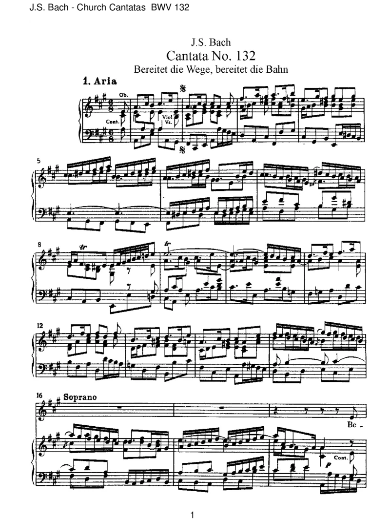 BWV132BereitetdieWege,bereitetdieBahn_一万首著名钢琴曲谱哈农贝多芬合集视频教学电子版高清无水印可打印_1古典钢琴知名音乐家谱_巴赫钢琴谱全集_J.S巴赫作品全集