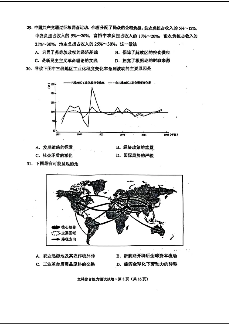 扫描件_文科综合能力测试_2024年3月_013月合集_2024届云南省第一次高中毕业生复习统一检测_2024云南省第一次高中毕业生复习统一检测-文综