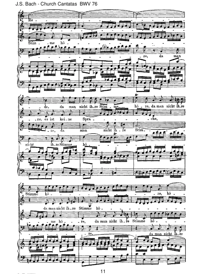 BWV76DieHimmelerz_hlendieEhreGottes_一万首著名钢琴曲谱哈农贝多芬合集视频教学电子版高清无水印可打印_1古典钢琴知名音乐家谱_巴赫钢琴谱全集_J.S巴赫作品全集