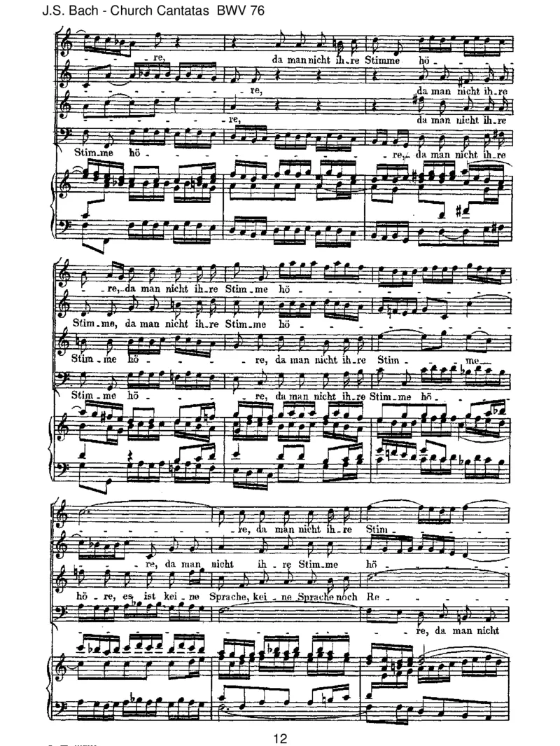 BWV76DieHimmelerz_hlendieEhreGottes_一万首著名钢琴曲谱哈农贝多芬合集视频教学电子版高清无水印可打印_1古典钢琴知名音乐家谱_巴赫钢琴谱全集_J.S巴赫作品全集