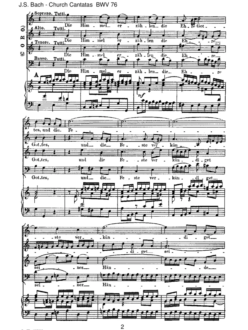 BWV76DieHimmelerz_hlendieEhreGottes_一万首著名钢琴曲谱哈农贝多芬合集视频教学电子版高清无水印可打印_1古典钢琴知名音乐家谱_巴赫钢琴谱全集_J.S巴赫作品全集