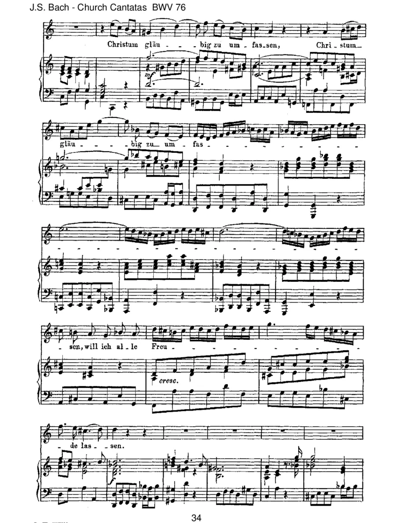 BWV76DieHimmelerz_hlendieEhreGottes_一万首著名钢琴曲谱哈农贝多芬合集视频教学电子版高清无水印可打印_1古典钢琴知名音乐家谱_巴赫钢琴谱全集_J.S巴赫作品全集