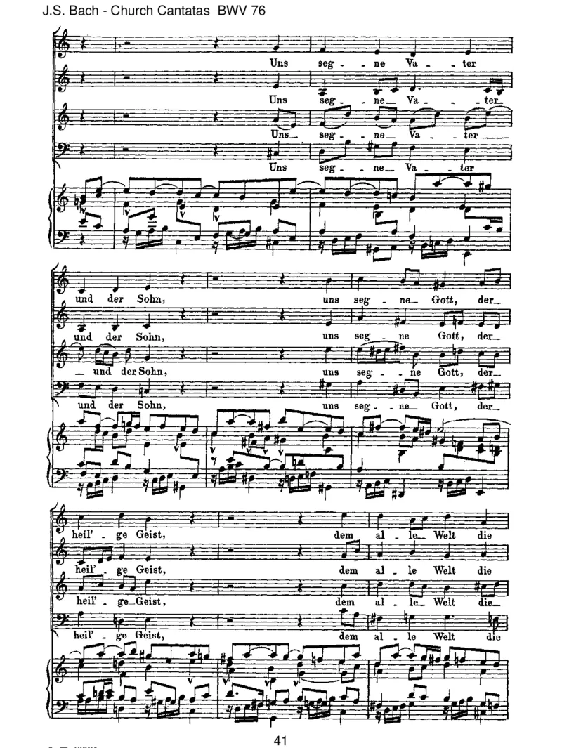 BWV76DieHimmelerz_hlendieEhreGottes_一万首著名钢琴曲谱哈农贝多芬合集视频教学电子版高清无水印可打印_1古典钢琴知名音乐家谱_巴赫钢琴谱全集_J.S巴赫作品全集