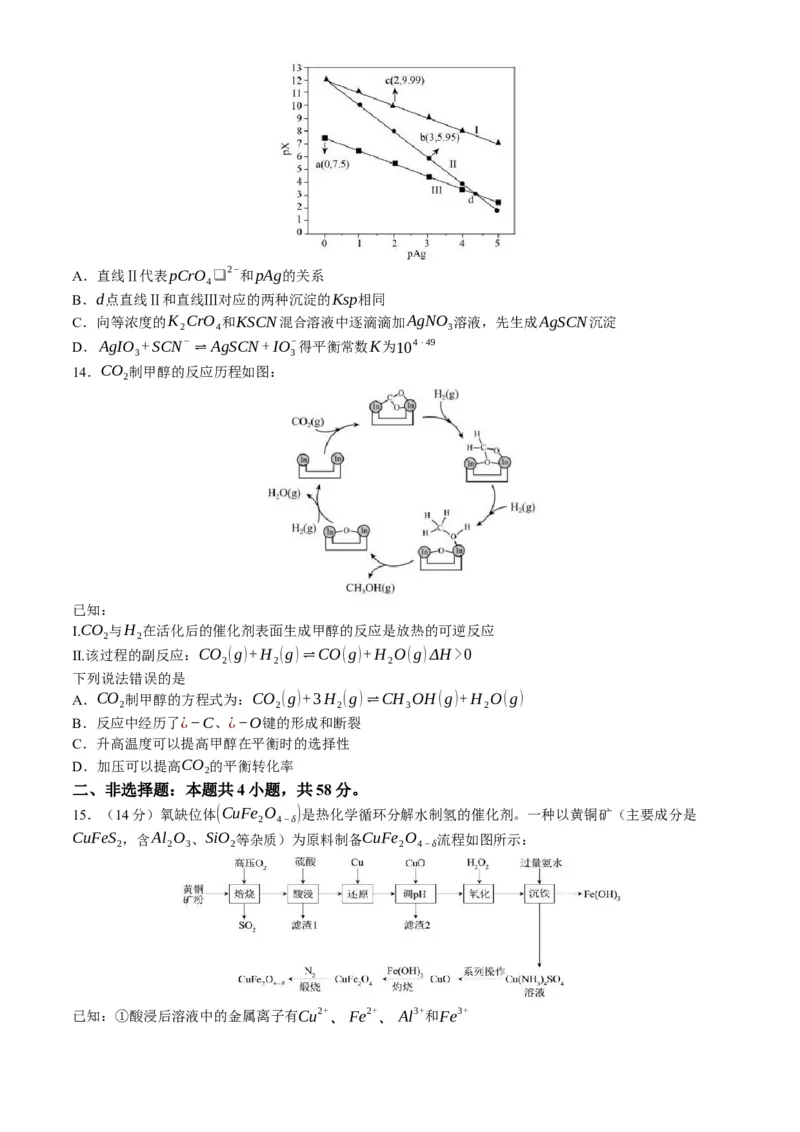 安徽省黄山市2024届高三下学期第二次质量检测试题（二模）化学_2024年4月_01按日期_11号_2024届安徽省黄山宣城高三第二次质量检测