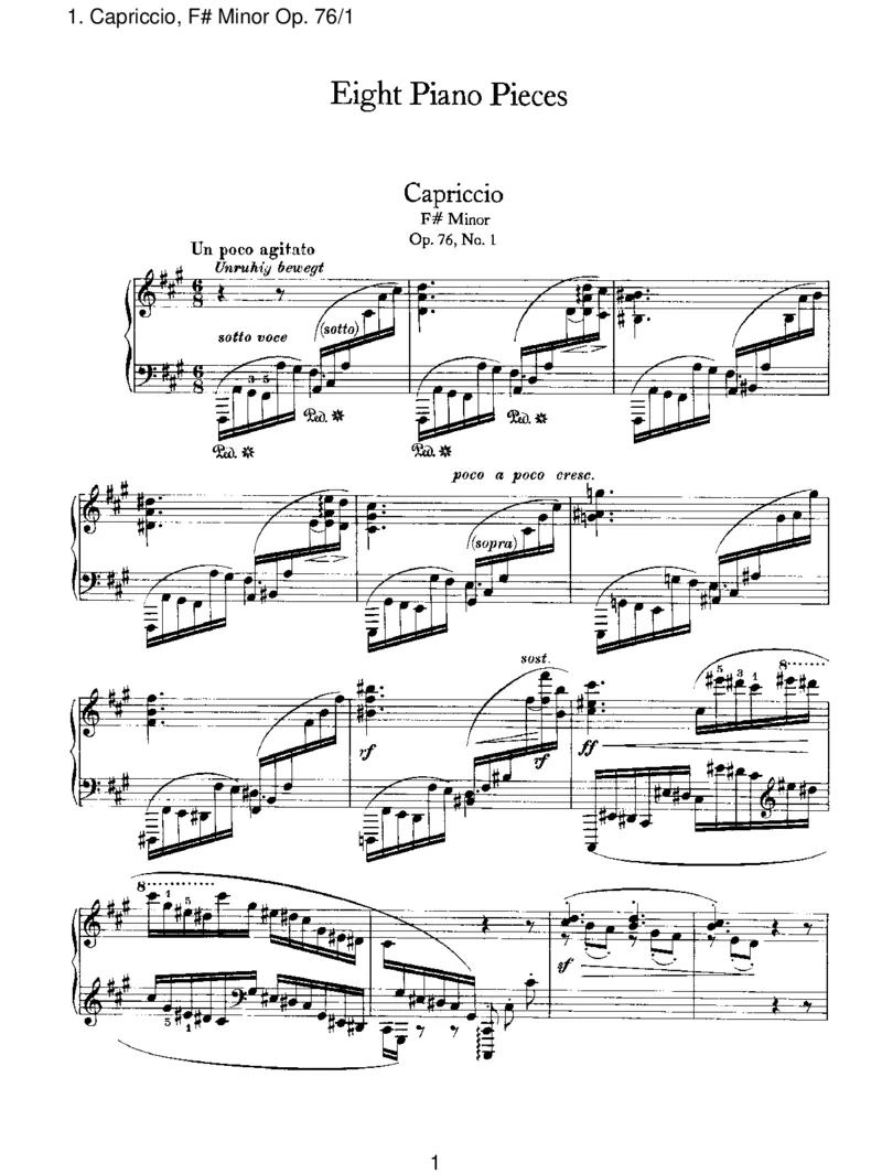 Capriccio,F#MinorOp.76_1_一万首著名钢琴曲谱哈农贝多芬合集视频教学电子版高清无水印可打印_1古典钢琴知名音乐家谱_勃拉姆斯钢琴谱全集_III.ShorterWorks_EightPianoPiecesOp.76