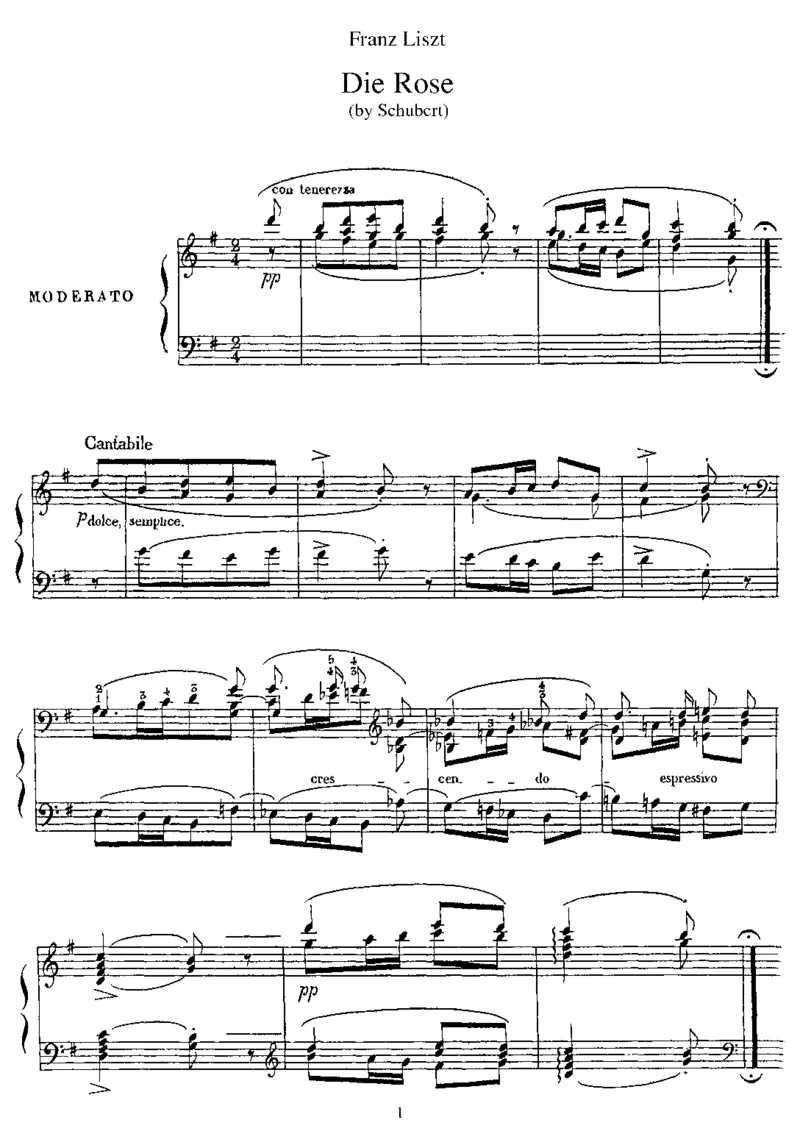 DieRose(Schubert)_一万首著名钢琴曲谱哈农贝多芬合集视频教学电子版高清无水印可打印_1古典钢琴知名音乐家谱_李斯特钢琴谱全集_改编舒伯特