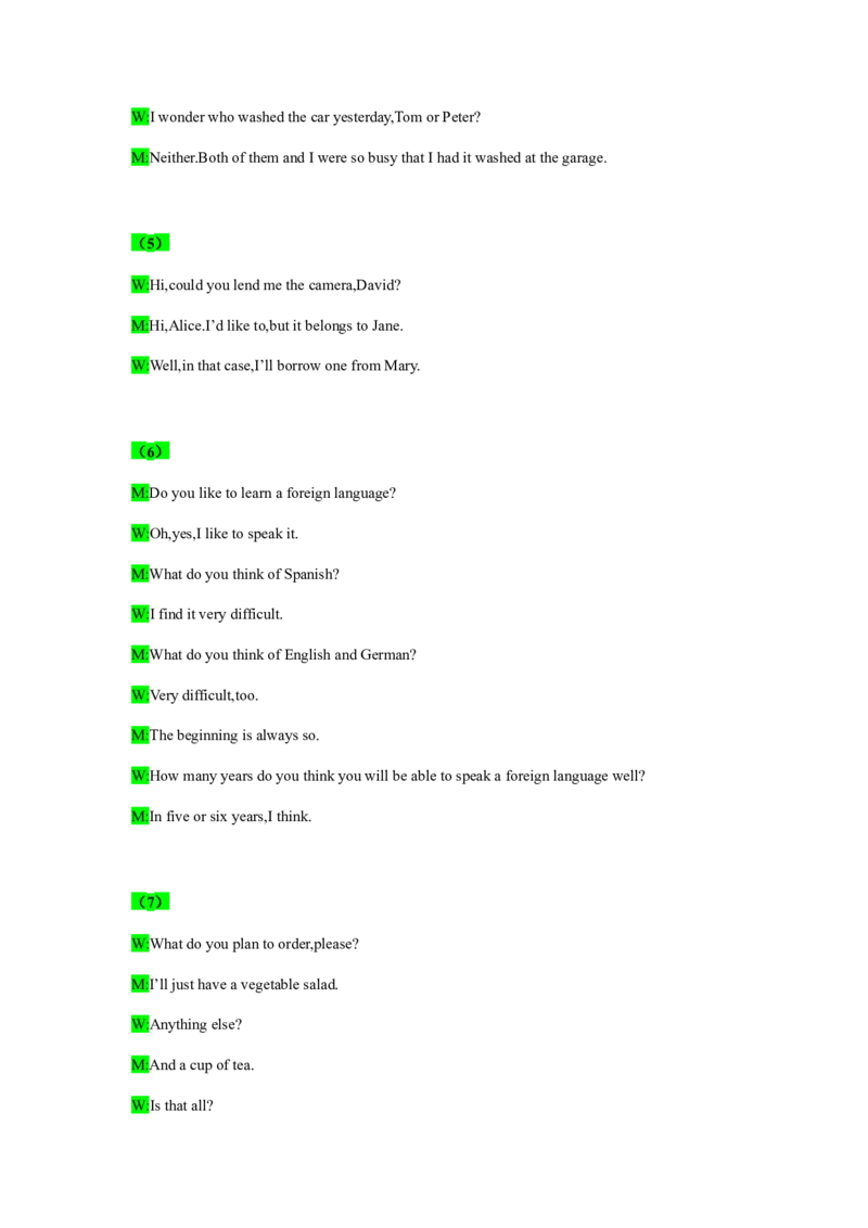 备考2024新高考英语听力(答案+文本)19_2024年5月_01按日期_1号_2024高考英语听力专题（80套模拟训练+历年真题）(附音频）_高考英语听力高分80套模拟训练