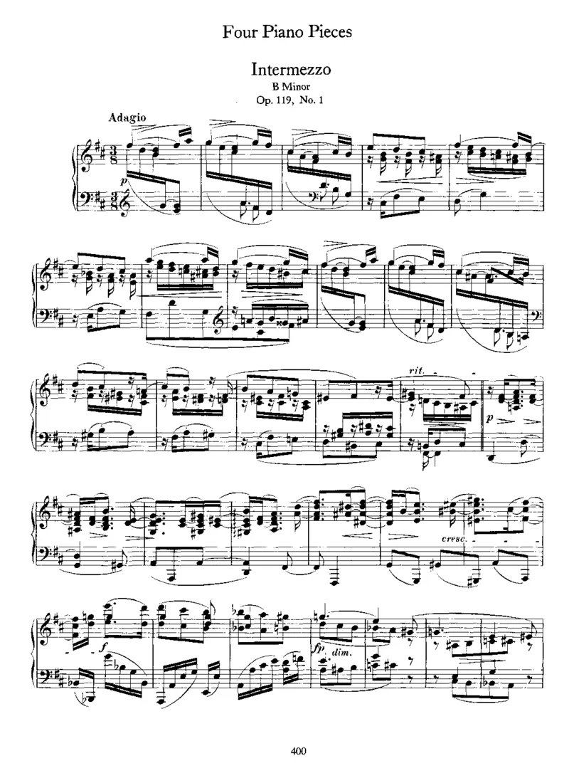 4PianoPieces,Op119_一万首著名钢琴曲谱哈农贝多芬合集视频教学电子版高清无水印可打印_1古典钢琴知名音乐家谱_勃拉姆斯钢琴谱全集_钢琴小品与间奏曲