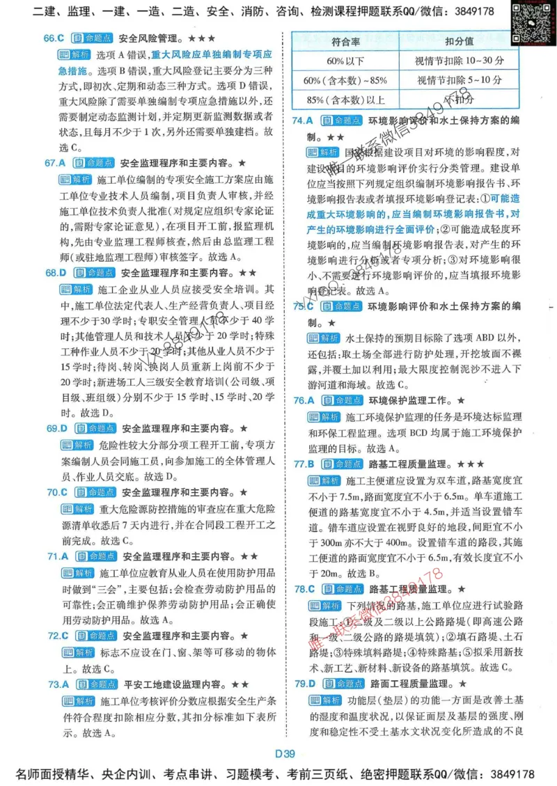 25监理交通控制-近5年真题详解+点睛卷-答案_监理工程师_2025监理工程师_2025年监理工程师SVIP_2025年监理交通控制SVIP_05-考前密训✿央企特训✿机构普押