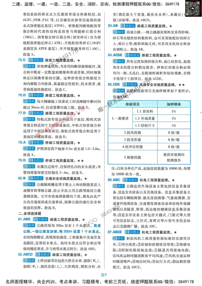 25监理交通控制-近5年真题详解+点睛卷-答案_监理工程师_2025监理工程师_2025年监理工程师SVIP_2025年监理交通控制SVIP_05-考前密训✿央企特训✿机构普押