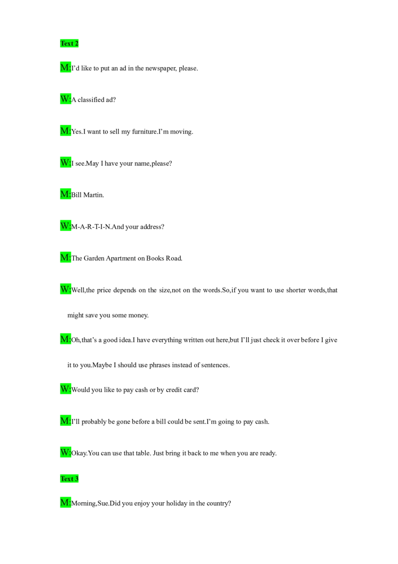 备考2024新高考英语听力(答案+文本)01_2024年5月_01按日期_1号_2024高考英语听力专题（80套模拟训练+历年真题）(附音频）_高考英语听力高分80套模拟训练_612