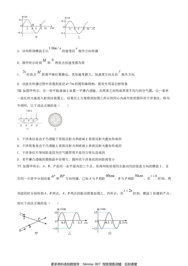 高二（下）期中物理试题（原卷版）_E015高中全科试卷_物理试题_选修1_3.期中测试_高二（下）期中物理试题