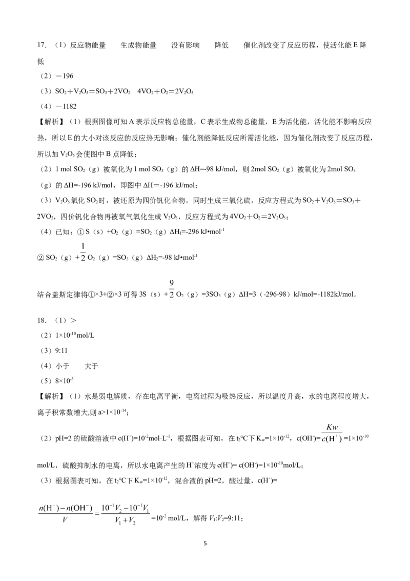 高二化学上学期期中测试卷（人教版）03（全解全析）_E015高中全科试卷_化学试题_选修1_3.新版人教版高中化学试卷选择性必修1_5.期中试卷_高二化学上学期期中测试卷（人教版选修4）03