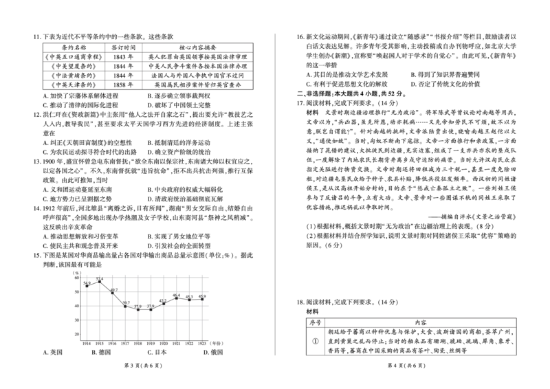 河南省百师联盟2028届高一上学期12月联考历史_2024-2025高一（7-7月题库）_2026年1月高一_260105河南省百师联盟2028届高一上学期12月联考（全）