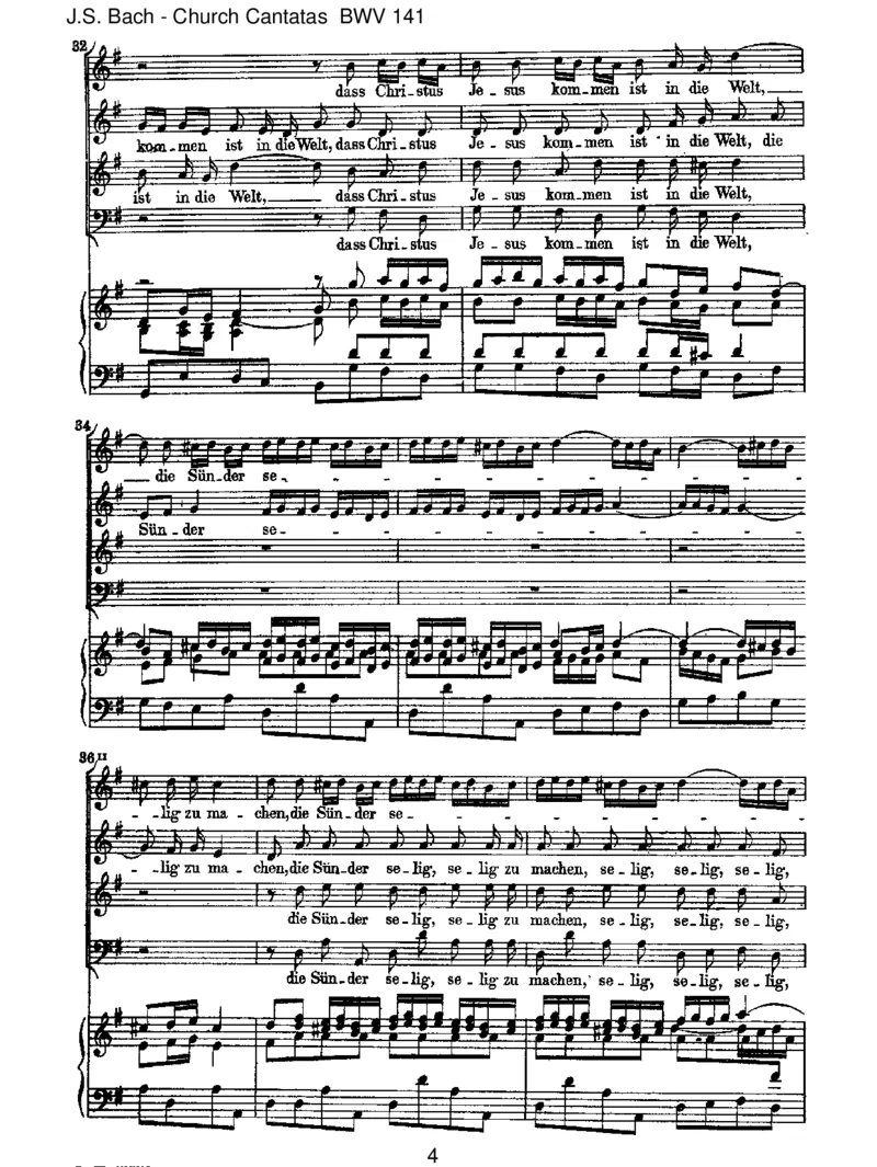 BWV141Dasistjegewisslichwahr(Spurious,byTelemann)_一万首著名钢琴曲谱哈农贝多芬合集视频教学电子版高清无水印可打印_1古典钢琴知名音乐家谱_巴赫钢琴谱全集_J.S巴赫作品全集