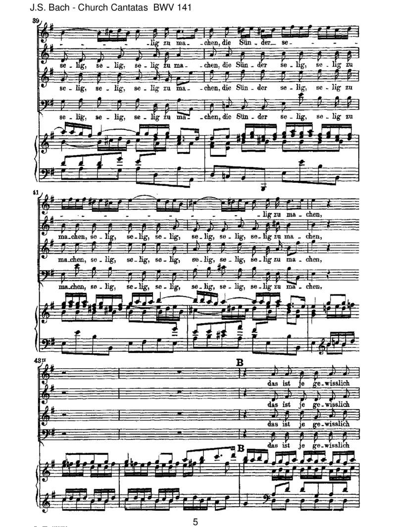 BWV141Dasistjegewisslichwahr(Spurious,byTelemann)_一万首著名钢琴曲谱哈农贝多芬合集视频教学电子版高清无水印可打印_1古典钢琴知名音乐家谱_巴赫钢琴谱全集_J.S巴赫作品全集
