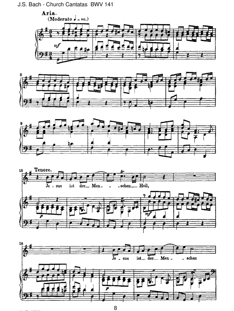 BWV141Dasistjegewisslichwahr(Spurious,byTelemann)_一万首著名钢琴曲谱哈农贝多芬合集视频教学电子版高清无水印可打印_1古典钢琴知名音乐家谱_巴赫钢琴谱全集_J.S巴赫作品全集