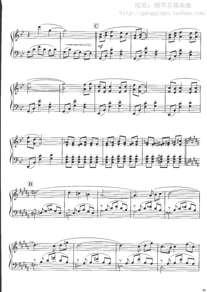 48、钢琴故事4（63页，共13首）_一万首著名钢琴曲谱哈农贝多芬合集视频教学电子版高清无水印可打印_3流行音乐谱_流行钢琴谱合集形式_高清PDF无水印