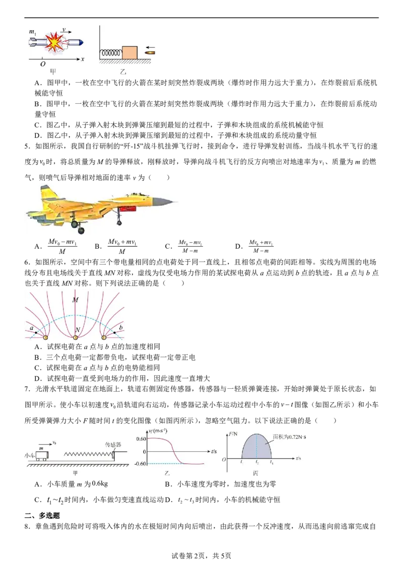 辽宁省大连市第八中学2024-2025学年高一下学期6月月考物理试题（图片版、含解析）_2024-2025高一（7-7月题库）_2025年7月