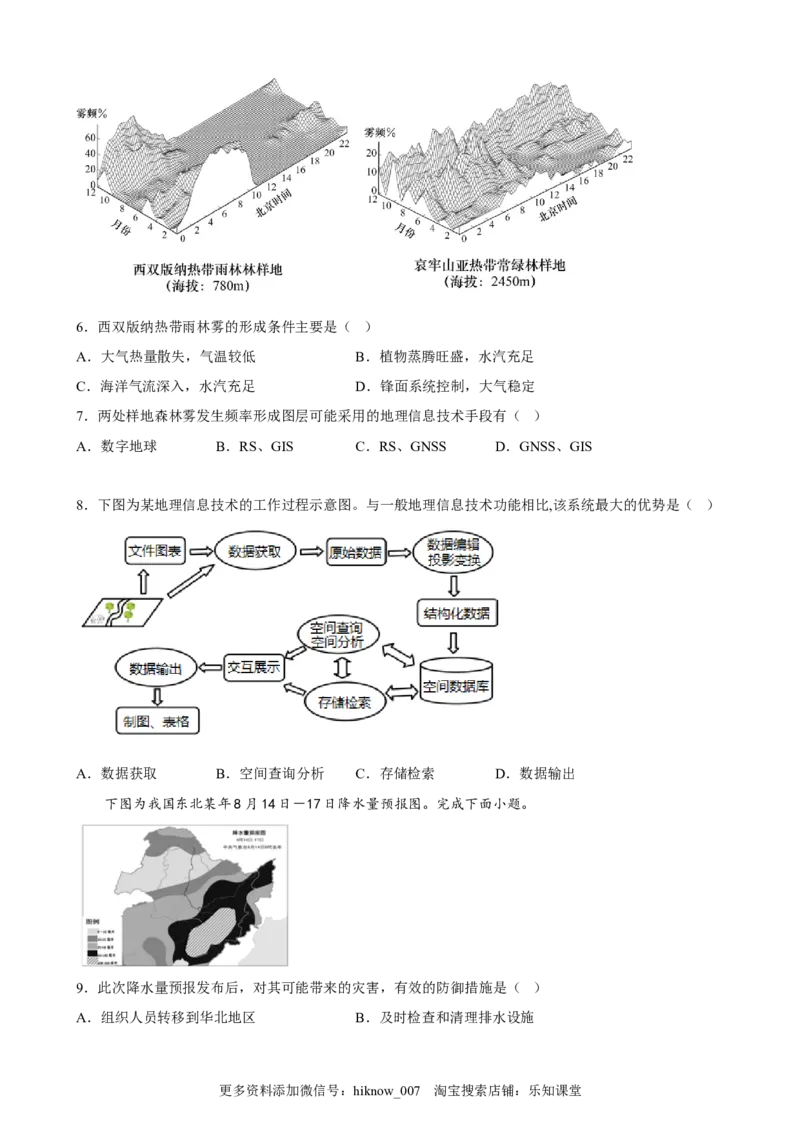 第六章自然灾害单元训练卷-2022-2023学年高一上学期地理人教版（2019）必修第一册_E015高中全科试卷_地理试题_必修1_1.单元测试_单元测试（第二套）