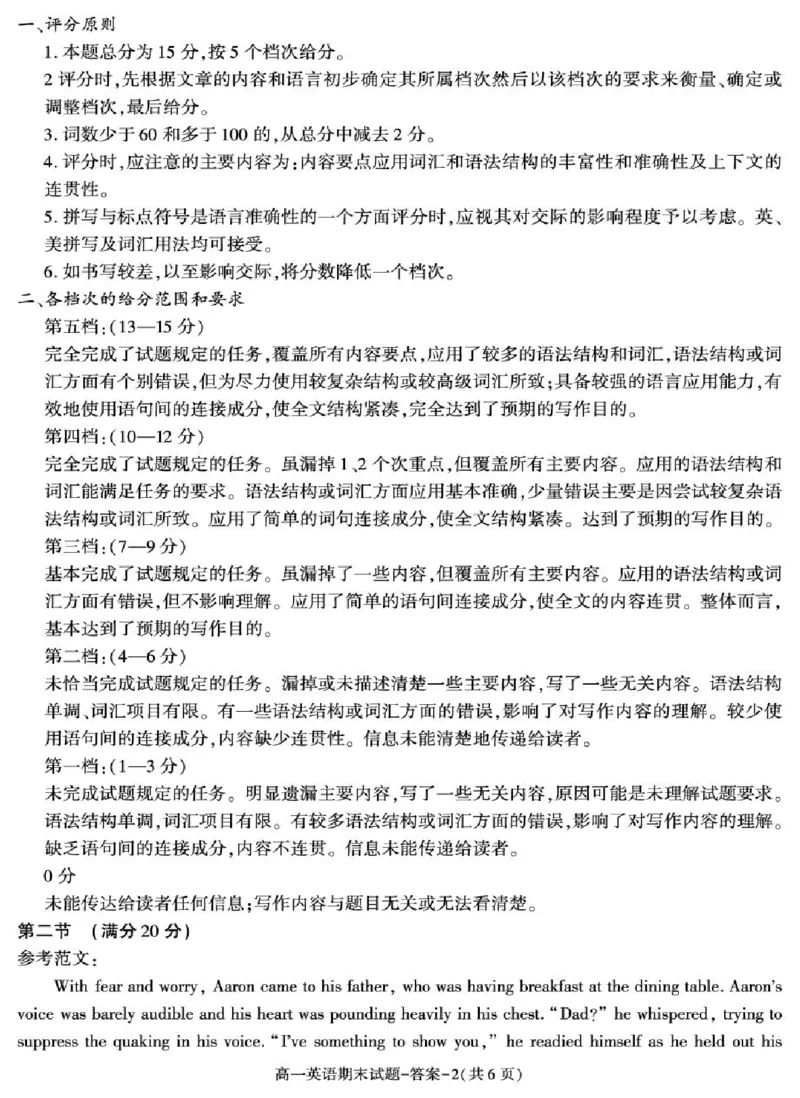 陕西省西安市新城区2024-2025学年高一上学期1月期末考试英语PDF版含答案_2024-2025高一（7-7月题库）_2025年03月试卷_0305陕西省西安市新城区2024-2025学年高一上学期1月期末考试