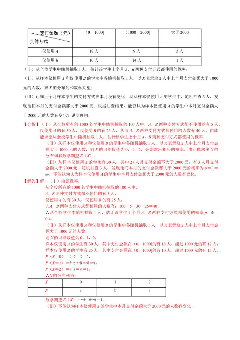 第七章随机变量及其分布（提高卷）（解析版）_E015高中全科试卷_数学试题_选修3_01.单元测试_单元测试（第三套）