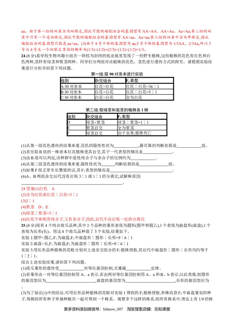 第1章遗传因子的发现（解析版）_E015高中全科试卷_生物试题_必修2_1.单元测试_2、单元测试2023