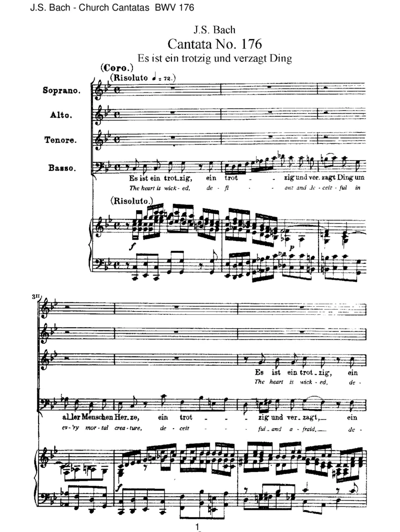 BWV176EsisteintrotzigundverzagtDing_一万首著名钢琴曲谱哈农贝多芬合集视频教学电子版高清无水印可打印_1古典钢琴知名音乐家谱_巴赫钢琴谱全集_J.S巴赫作品全集