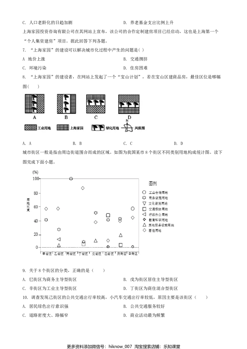 高一下学期期中地理试题（原卷版）_E015高中全科试卷_地理试题_必修2_3.期中试卷_高一下学期期中地理试题