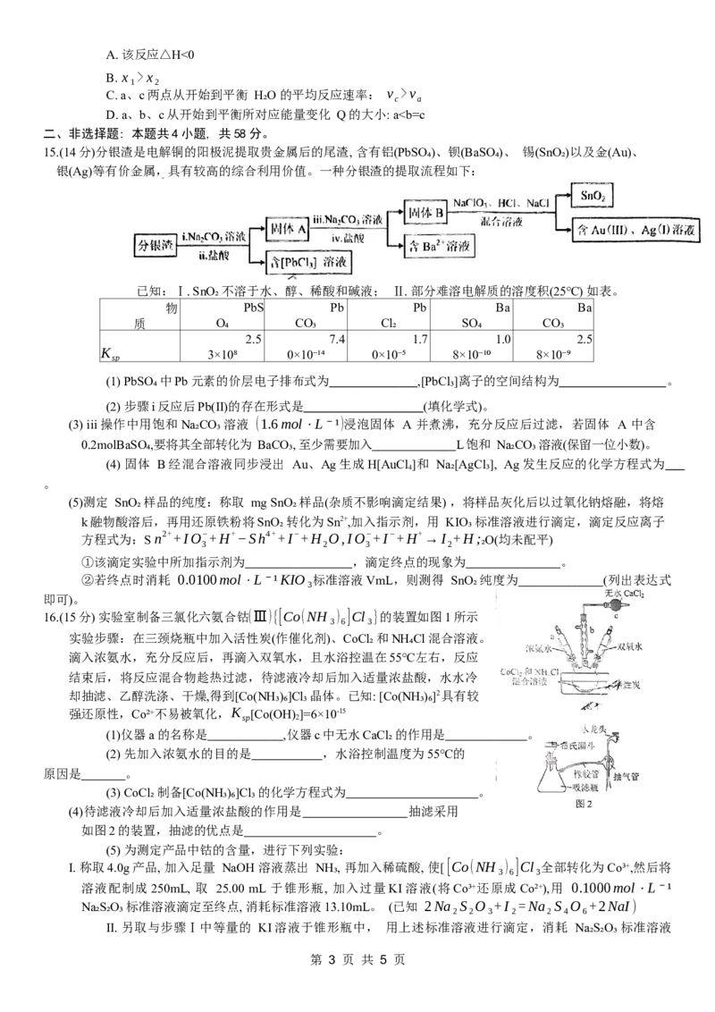 康德2024年重庆市普通高中学业水平选择性考试高考模拟调研卷（二）化学试题_2024年2月_01每日更新_26号_2024届重庆康德2024年普通高等学校招生全国统一考试高考模拟调研卷（二）