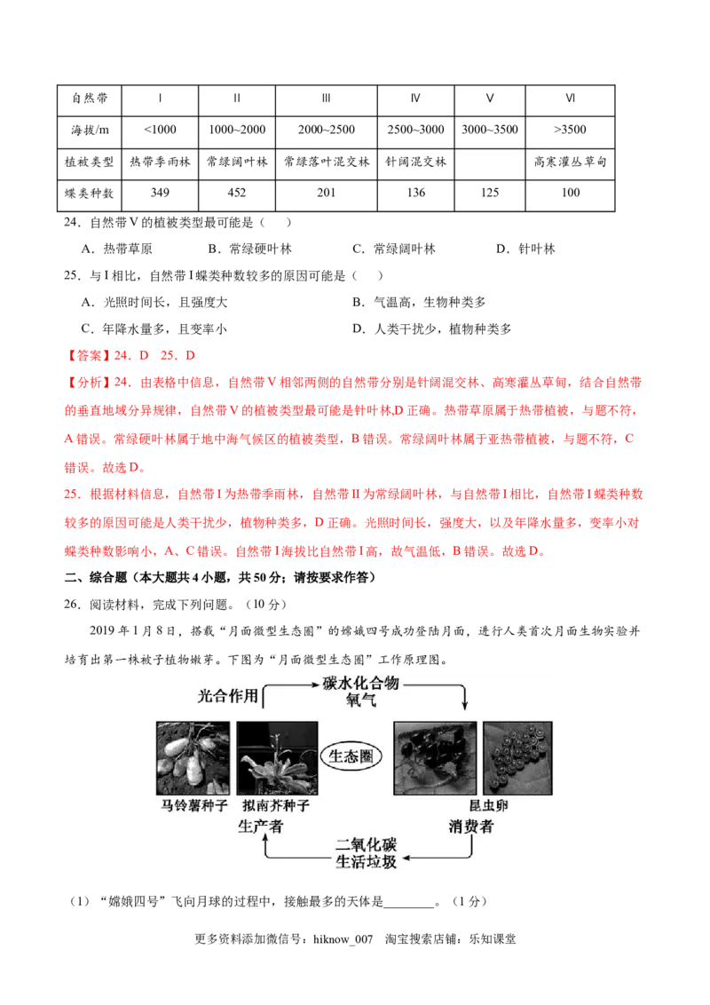 高一地理高频考题期末模拟卷01（人教版2019必修第一册）（解析版）_E015高中全科试卷_地理试题_必修1_4.期末试卷_高一地理高频考题期末模拟卷01（人教版2019必修第一册）