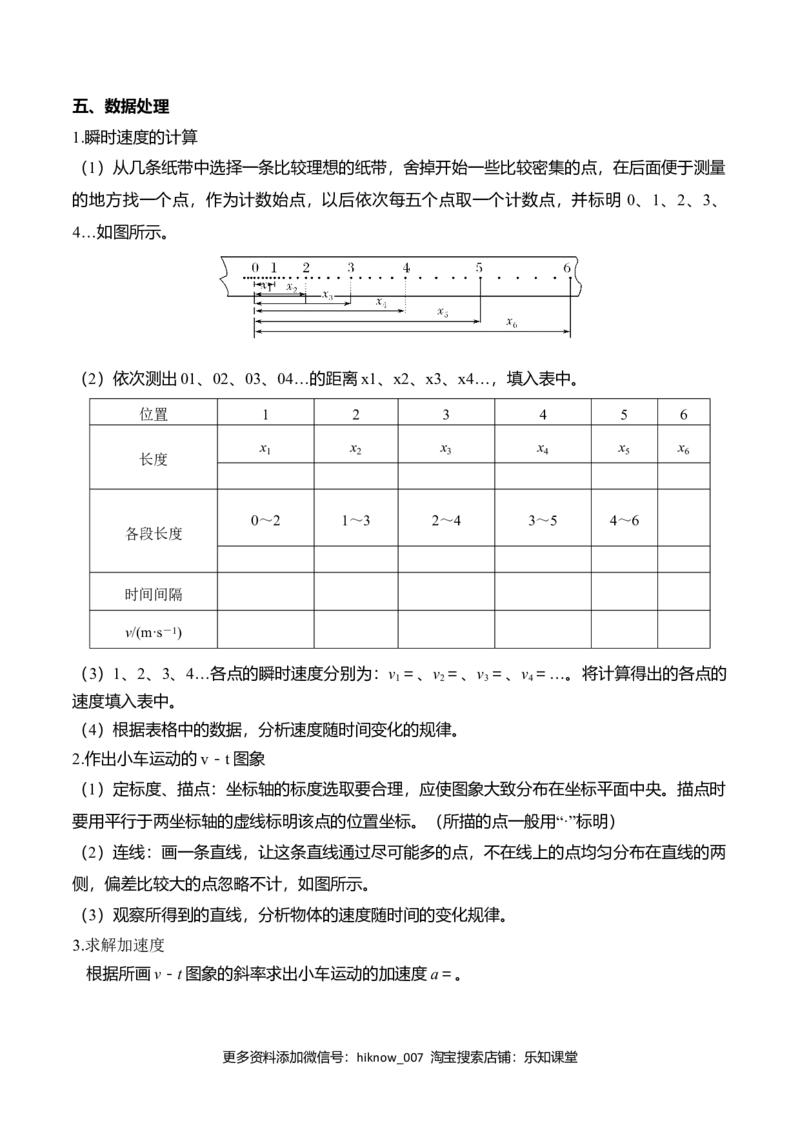 第2.1课探究小车速度随时间变化规律（原卷版）_E015高中全科试卷_物理试题_必修1_6.专项练习_第2.1课探究小车速度随时间变化规律-高一物理知识点专题解析与题型练习（人教版必修1）