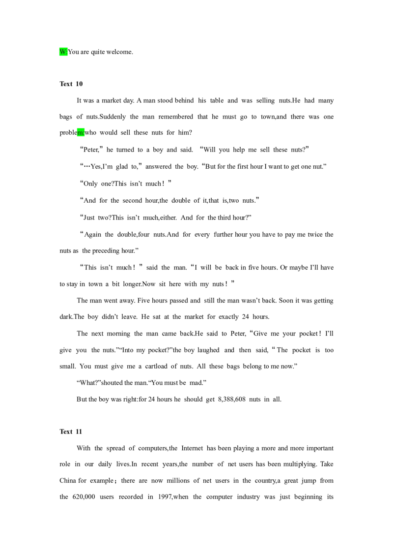 备考2024新高考英语听力(答案+文本)11_2024年5月_01按日期_1号_2024高考英语听力专题（80套模拟训练+历年真题）(附音频）_高考英语听力高分80套模拟训练