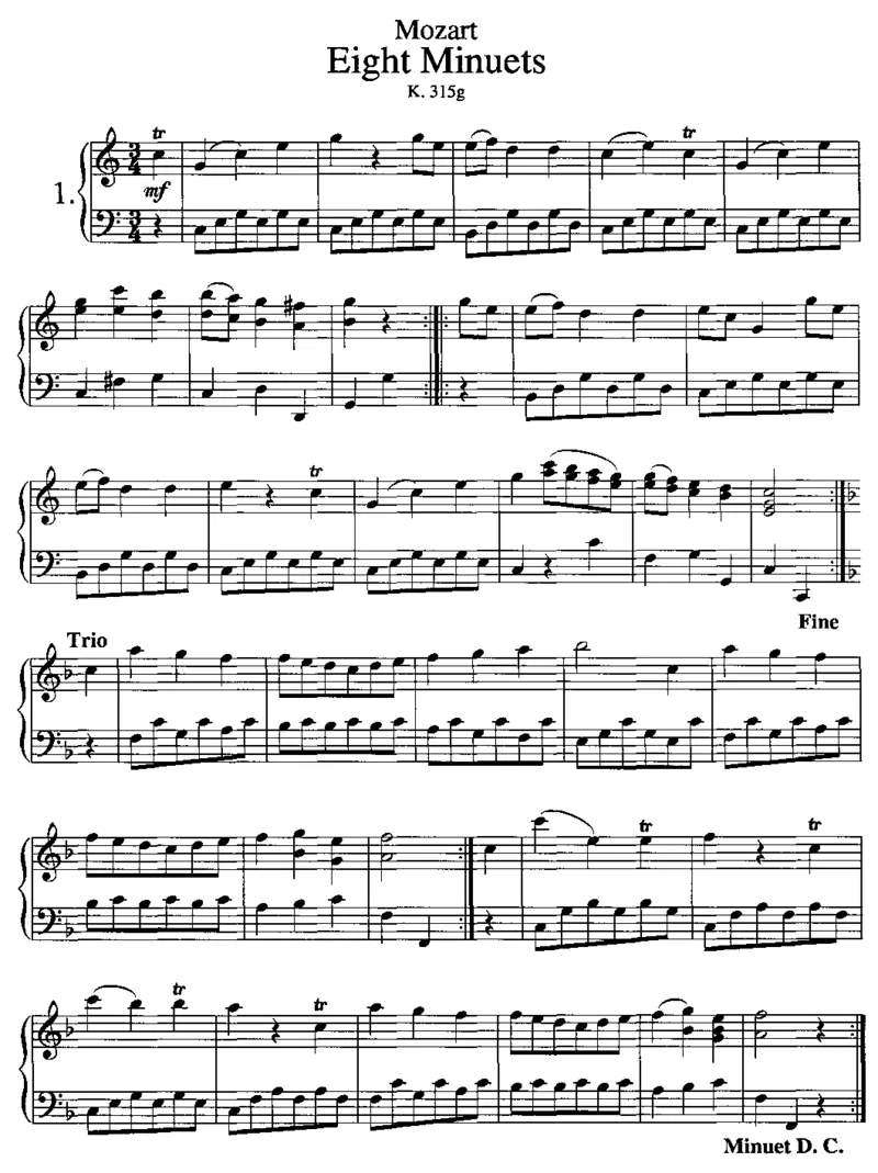 8Minuets,K315g_一万首著名钢琴曲谱哈农贝多芬合集视频教学电子版高清无水印可打印_1古典钢琴知名音乐家谱_莫扎特钢琴谱全集_0312095926_其他