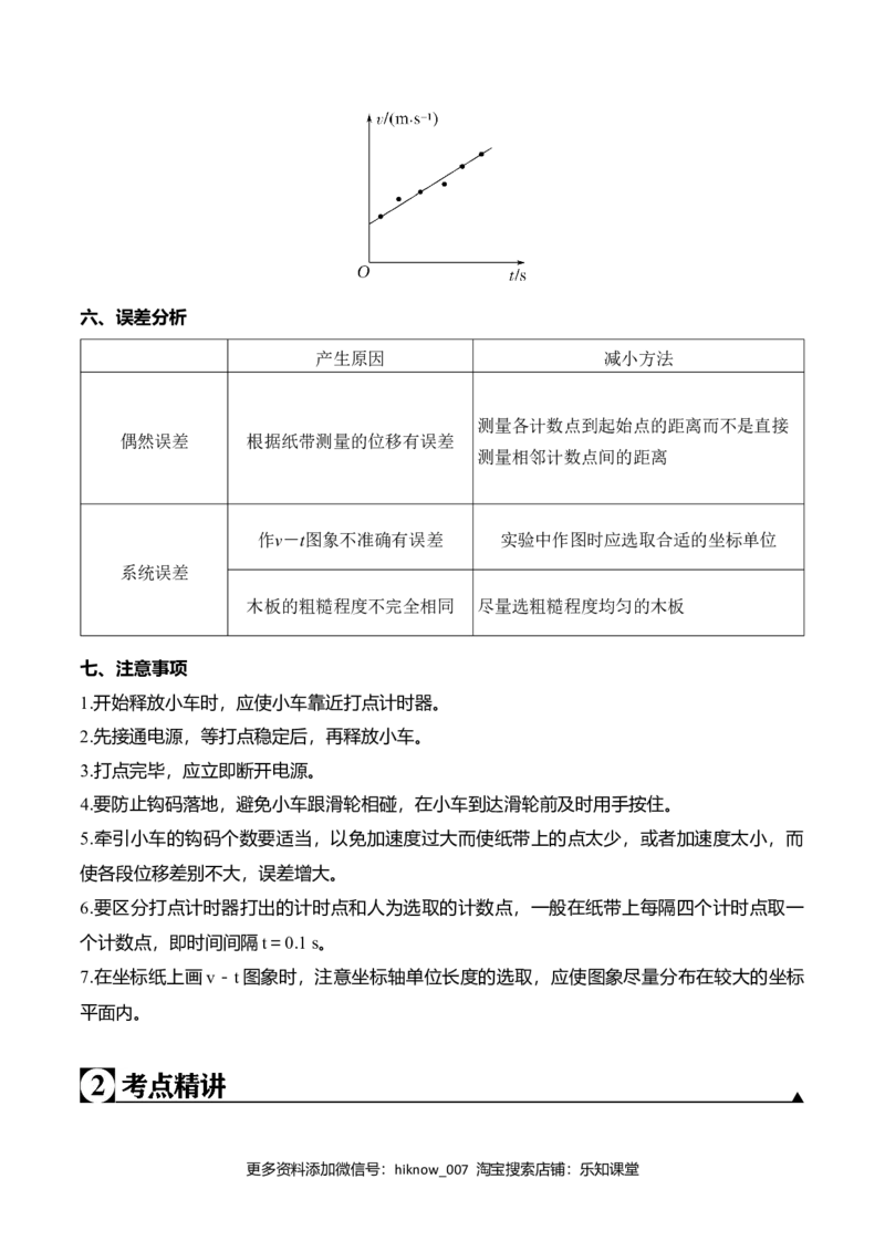 第2.1课探究小车速度随时间变化规律（解析版）_E015高中全科试卷_物理试题_必修1_6.专项练习_第2.1课探究小车速度随时间变化规律-高一物理知识点专题解析与题型练习（人教版必修1）
