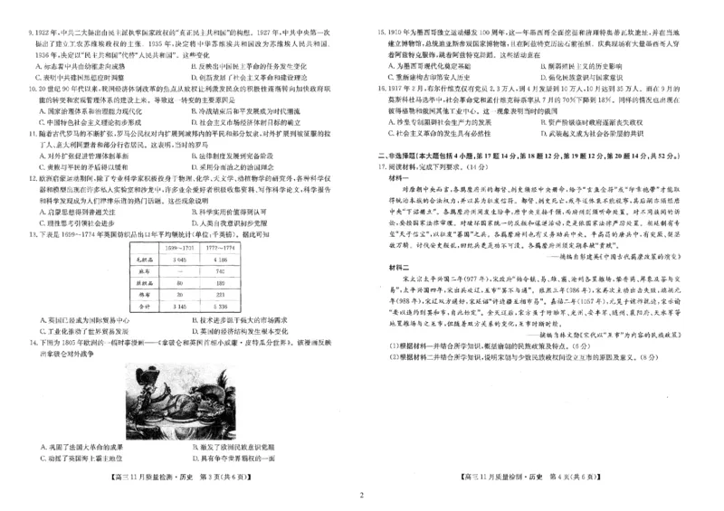 九师联盟2024届高三11月质量检测（X）历史(1)_2023年11月_01每日更新_27号_2024届九师联盟高三11月质量检测