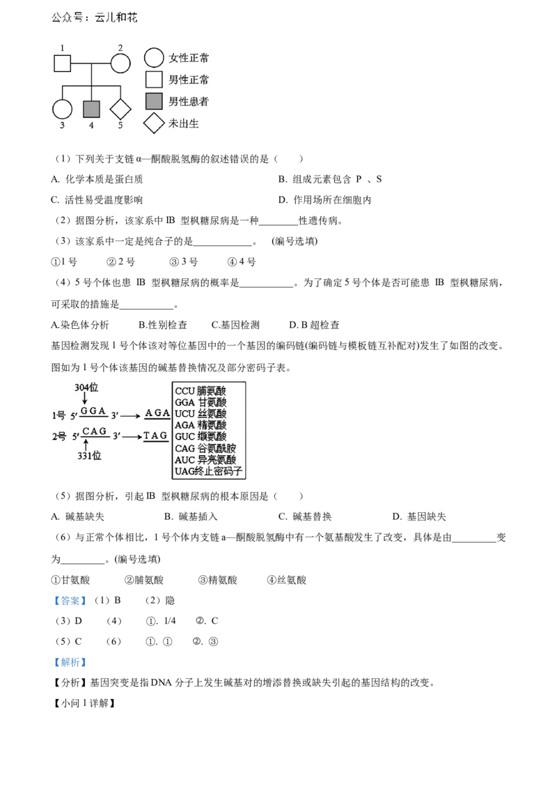 上海市黄浦区敬业中学2023-2024学年高二下学期6月期末生物答案_2024-2025高二（7-7月题库）_2024年07月试卷_07022024上海市黄浦区敬业中学高二下学期6月期末