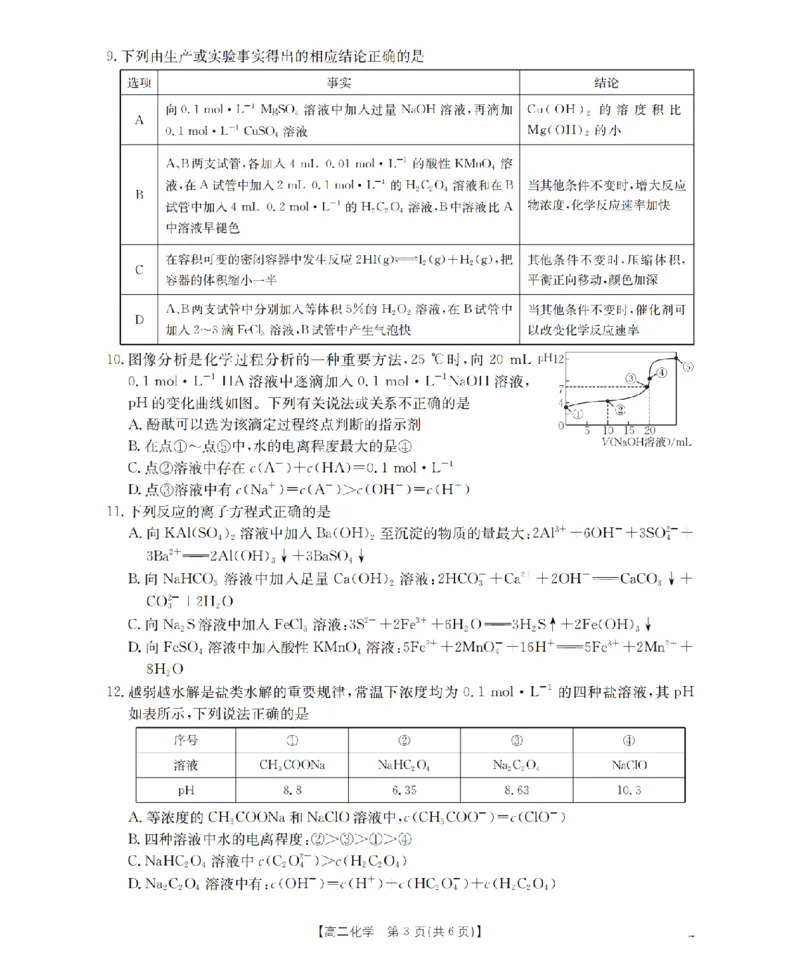 化学_扫描版_2024-2025高二（7-7月题库）_2026年1月高二_260122贵州省黔东南州2025-2026学年高二上学期12月检测试卷（全）_贵州省黔东南州2025-2026学年高二上学期12月检测化学试题含答案