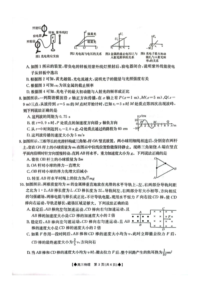 物理-湖南省金太阳2023-2024学年高三下学期2月开学统一考试（&spades;）(1)_2024年2月_022月合集_2024届湖南省金太阳高三下学期2月开学统一考试（&spades;）更新中