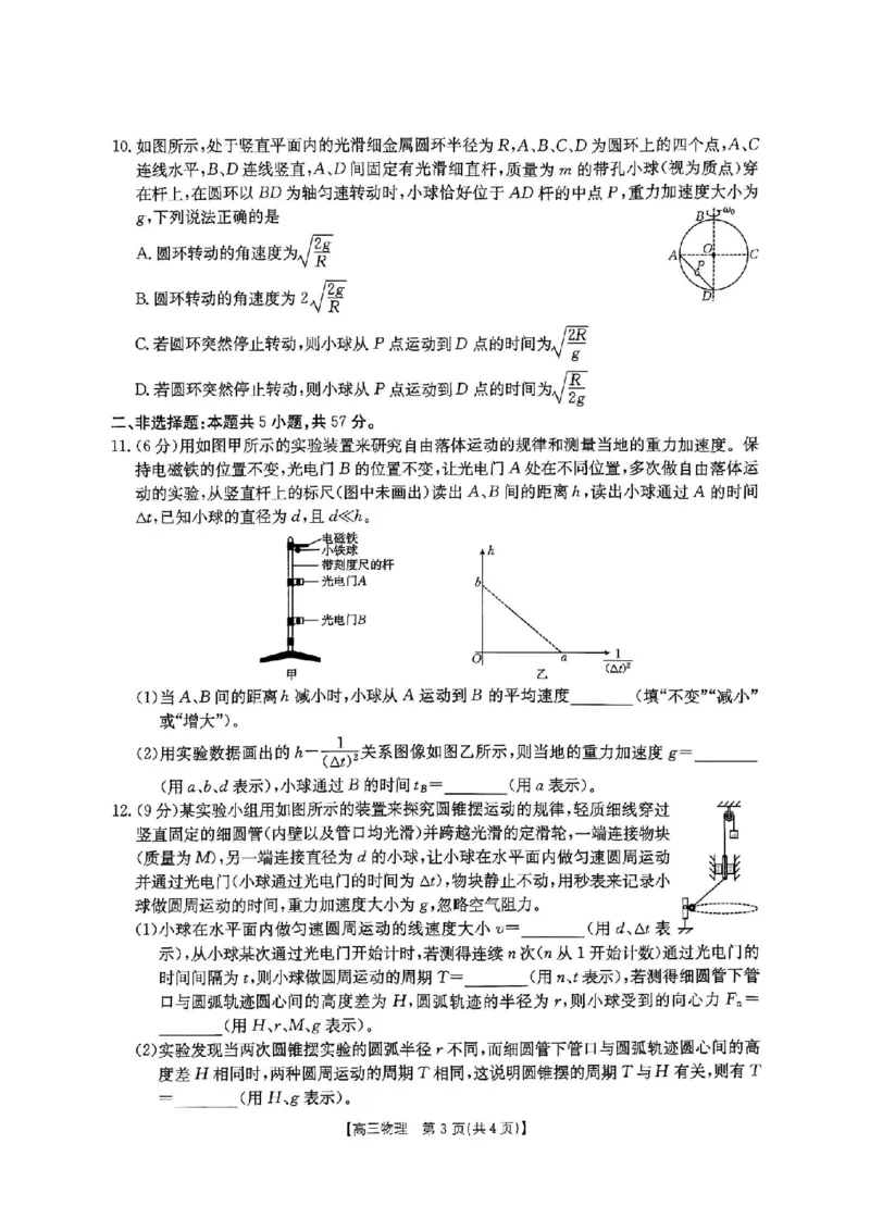 2025届陕西省高三金太阳9月联考（25-37C）物理+答案_2024-2025高三（6-6月题库）_2024年09月试卷_09252025届陕西省高三金太阳9月联考（25-37C）