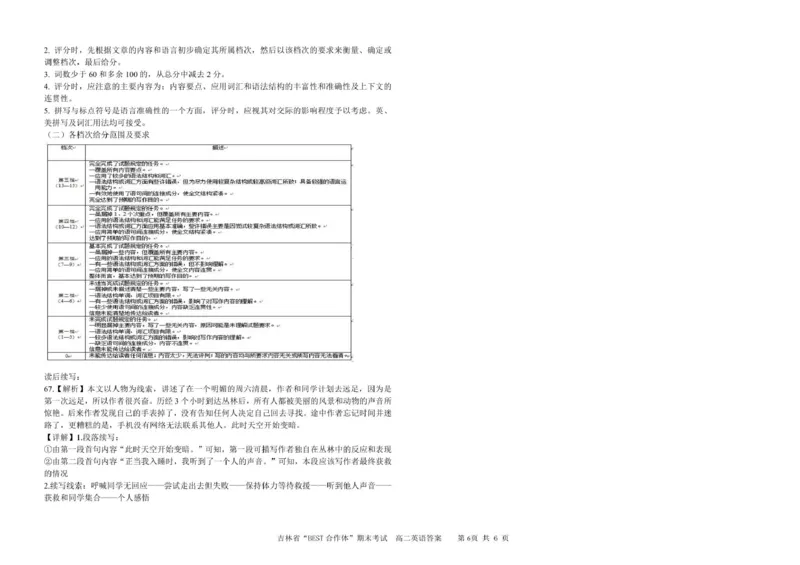 吉林省&ldquo;BEST合作体&rdquo;2024-2025学年高二上学期期末考试英语答案（图片版）_2024-2025高二（7-7月题库）_2025年01月试卷_0115吉林省&ldquo;BEST合作体&rdquo;2024-2025学年高二上学期期末考试