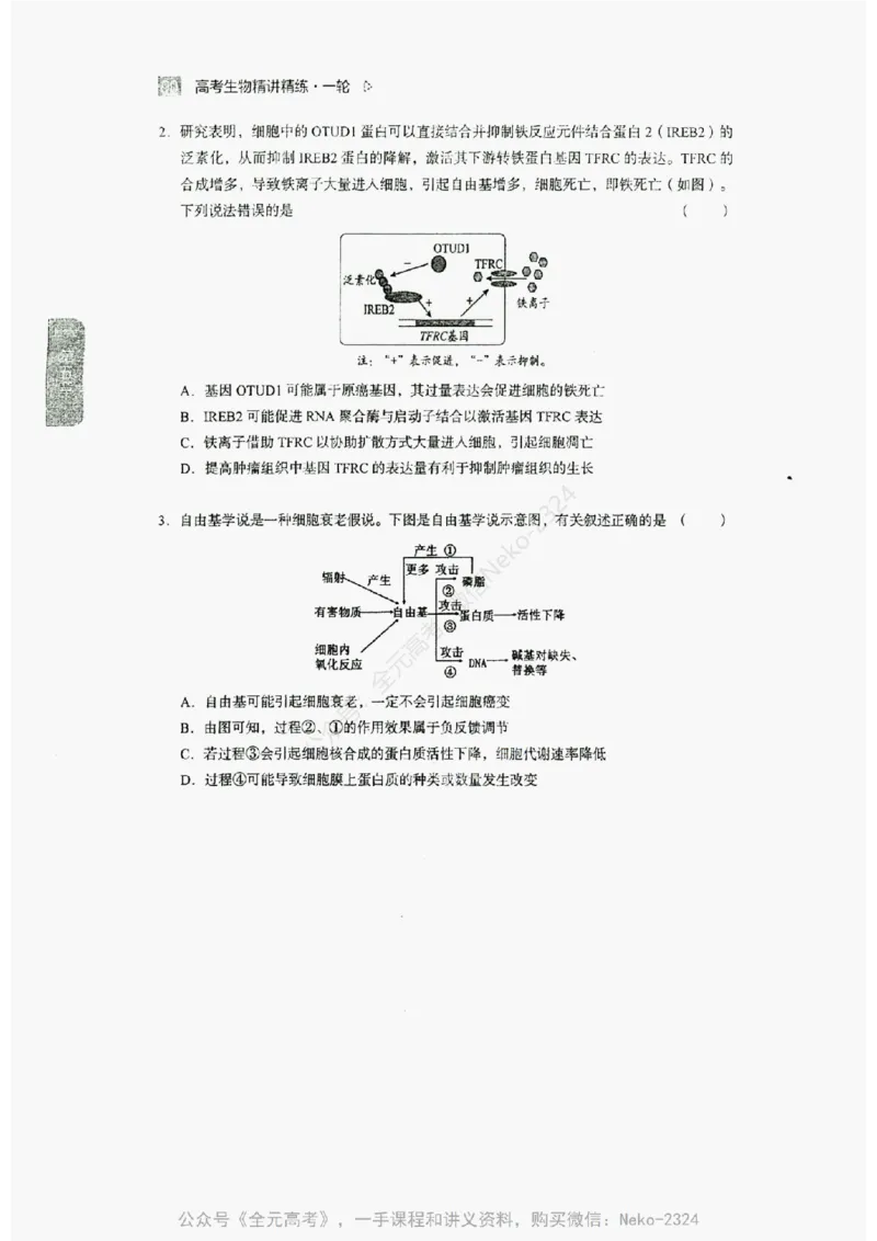 2024万猛生物精讲精练一轮_@_2024-2025高三（6-6月题库）_2024年09月试卷_万猛