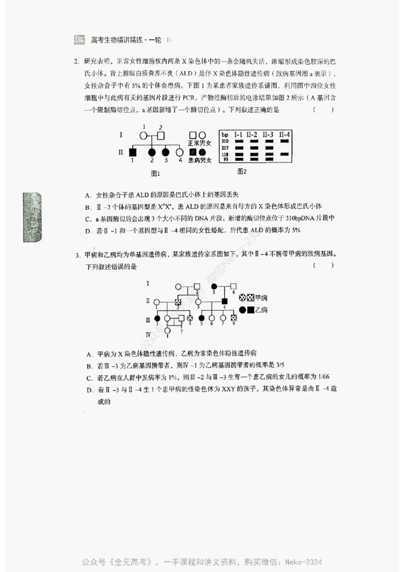 2024万猛生物精讲精练一轮_@_2024-2025高三（6-6月题库）_2024年09月试卷_万猛
